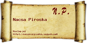 Nacsa Piroska névjegykártya